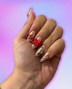 Junk nails selfie on a collage 