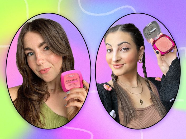 editors posing with the loreal paris infallible blushes
