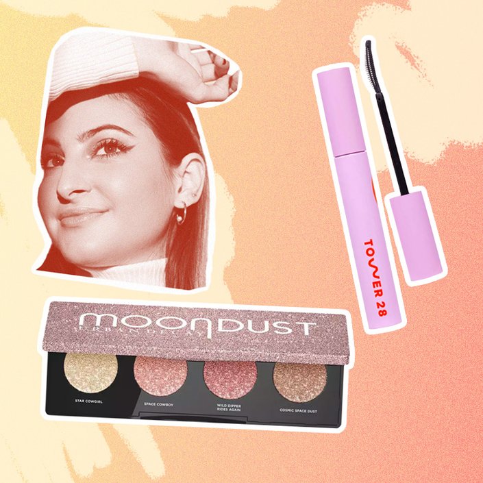 urban decay moondust palette, tower 28 mascara