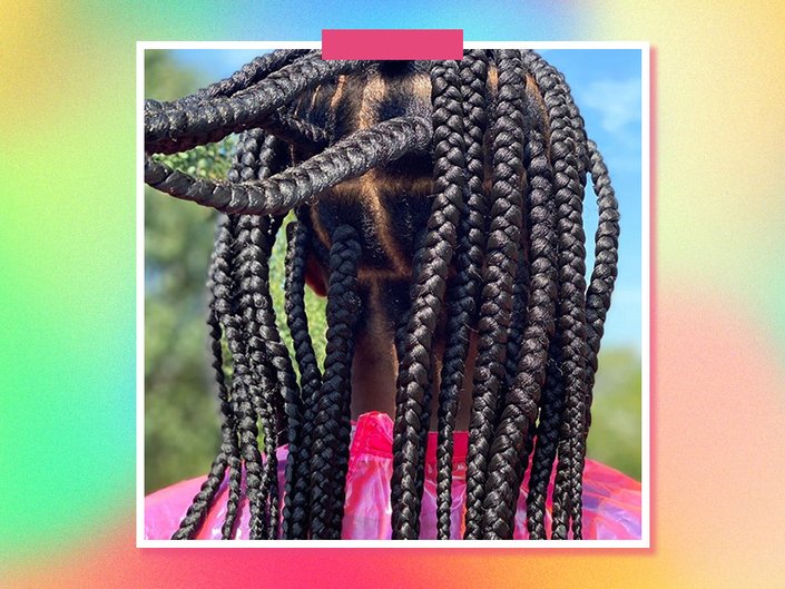 photo of the back of someone’s head with their hair in long box braids