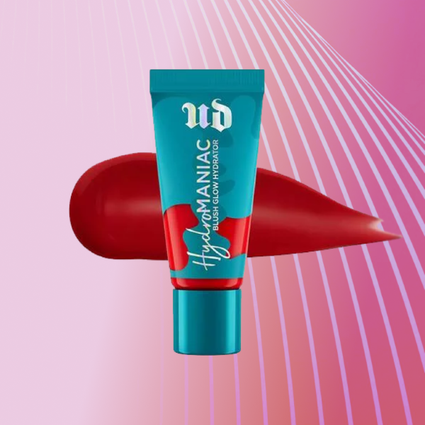 Urban Decay Hydromaniac Liquid Blush on a pink background